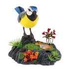 Имитация Поющая птица в пеньке, детский электронная игрушка питомец с голосовым управлением, украшение для домашнего сада