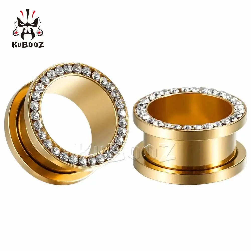 Серьги туннели KUBOOZ из нержавеющей стали с заглушками винтовые ювелирные изделия