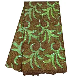 Light green 3D французский кружевной тюль кружевная ткань модная обувь с ажурной тканью ткань дизайн высокое качество шитье для вечерние свадебные платья 5 ярдов - Цвет: Light green