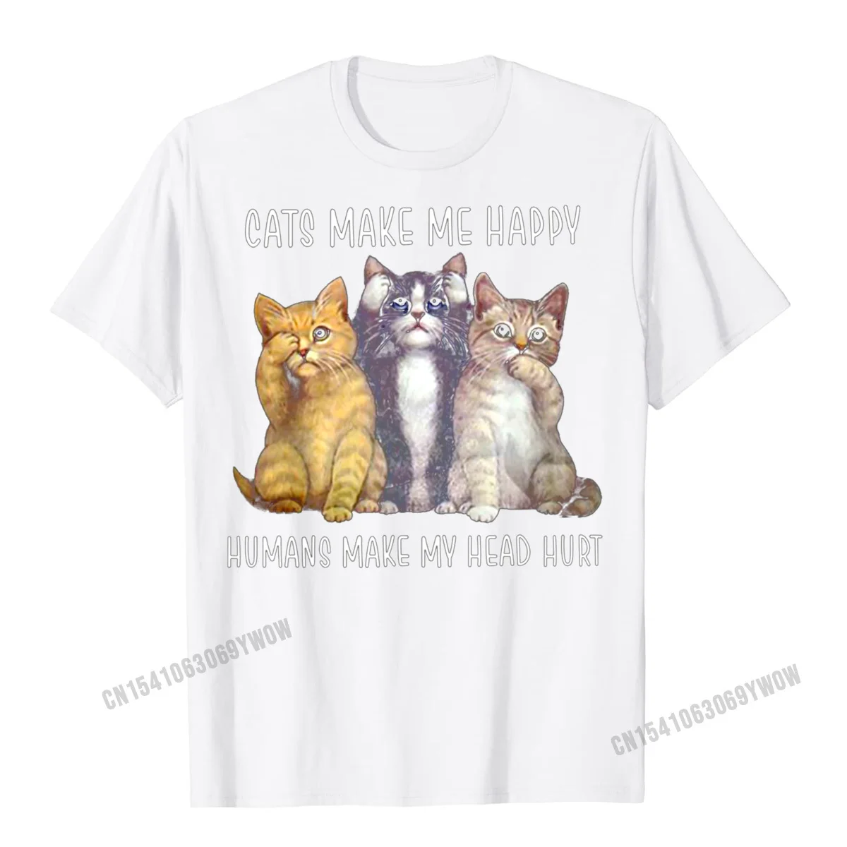 Футболка мужская хлопковая с принтом кошки сделай меня счастливым