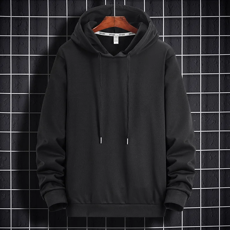 

Men's Solid Color Loose Hoodie Trendy Casual Pullover Hip Hop Streetwear 2021 Spring and Autumn New