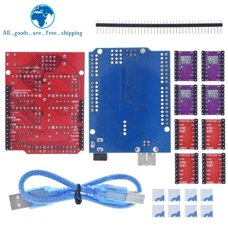 TZT ЧПУ щит V3 гравировальный станок 3D печать + 4 шт. DRV8825 или A4988 Плата расширения