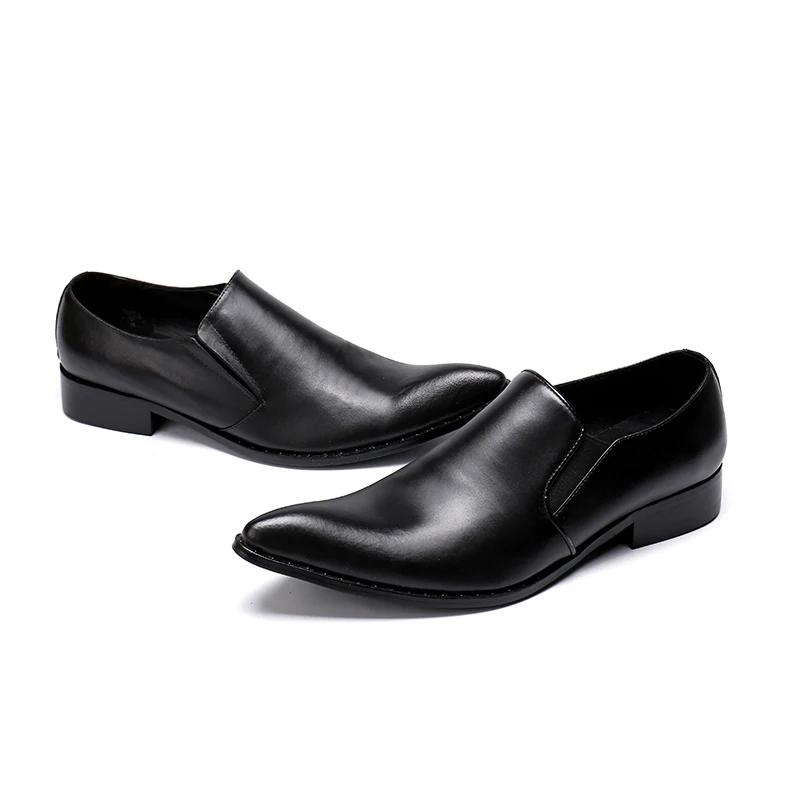 Classic Black Mens Shoes For Patent Leather Concise Pointed Toe Slip On Wedding Office Oxford Zapatos Hombre Vest | Обувь
