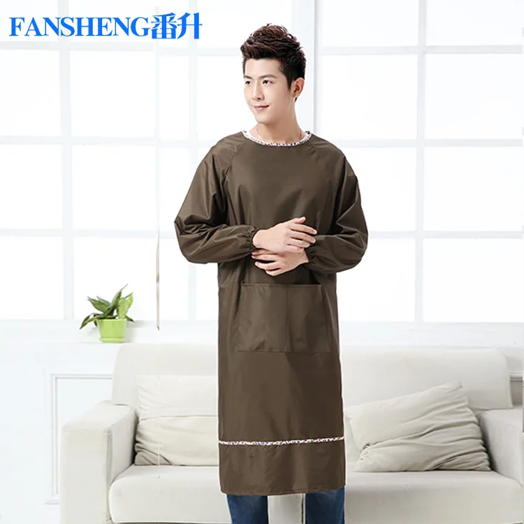 Мужской фартук с длинными рукавами водонепроницаемый и маслостойкий смокинг для