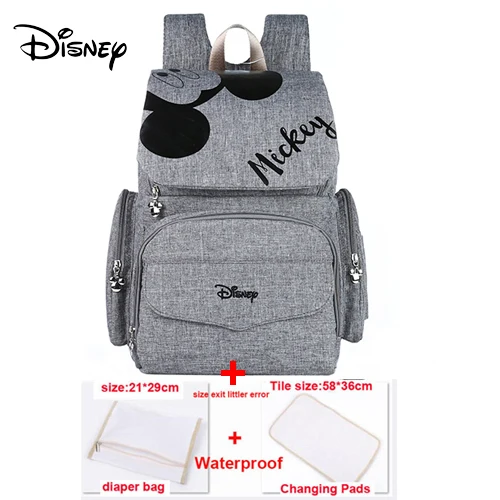 3 Disney Pre-design многофункциональная сумка для ухода за ребенком для мамы модная сумка для подгузников на двух плечах рюкзак для подгузников с крючками серый черный - Цвет: 3