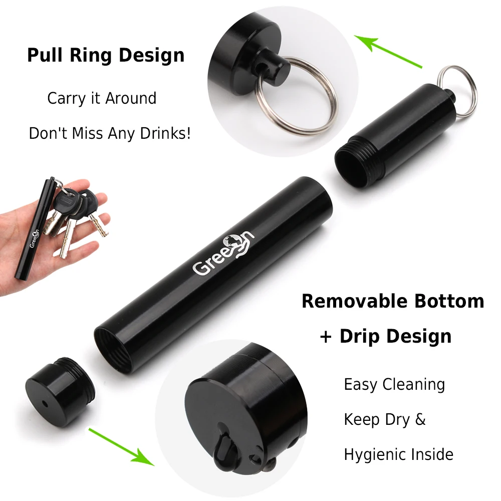 Металлическая Портативная Складная Солома для путешествий Экологически чистая