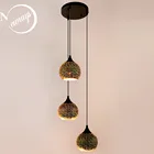 Современная витражная Светодиодная лампа в скандинавском стиле, 3 шт., потолочные светильники E27 с креативным 3D Дизайном в стиле лофт, освещение для гостиной, ресторана, бара, отеля