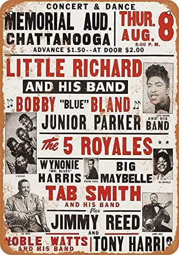 

Little Richard at Chattanooga 12 X 8 Inches Retro Metal Tin Sign - Vintage Art Poster Plaque