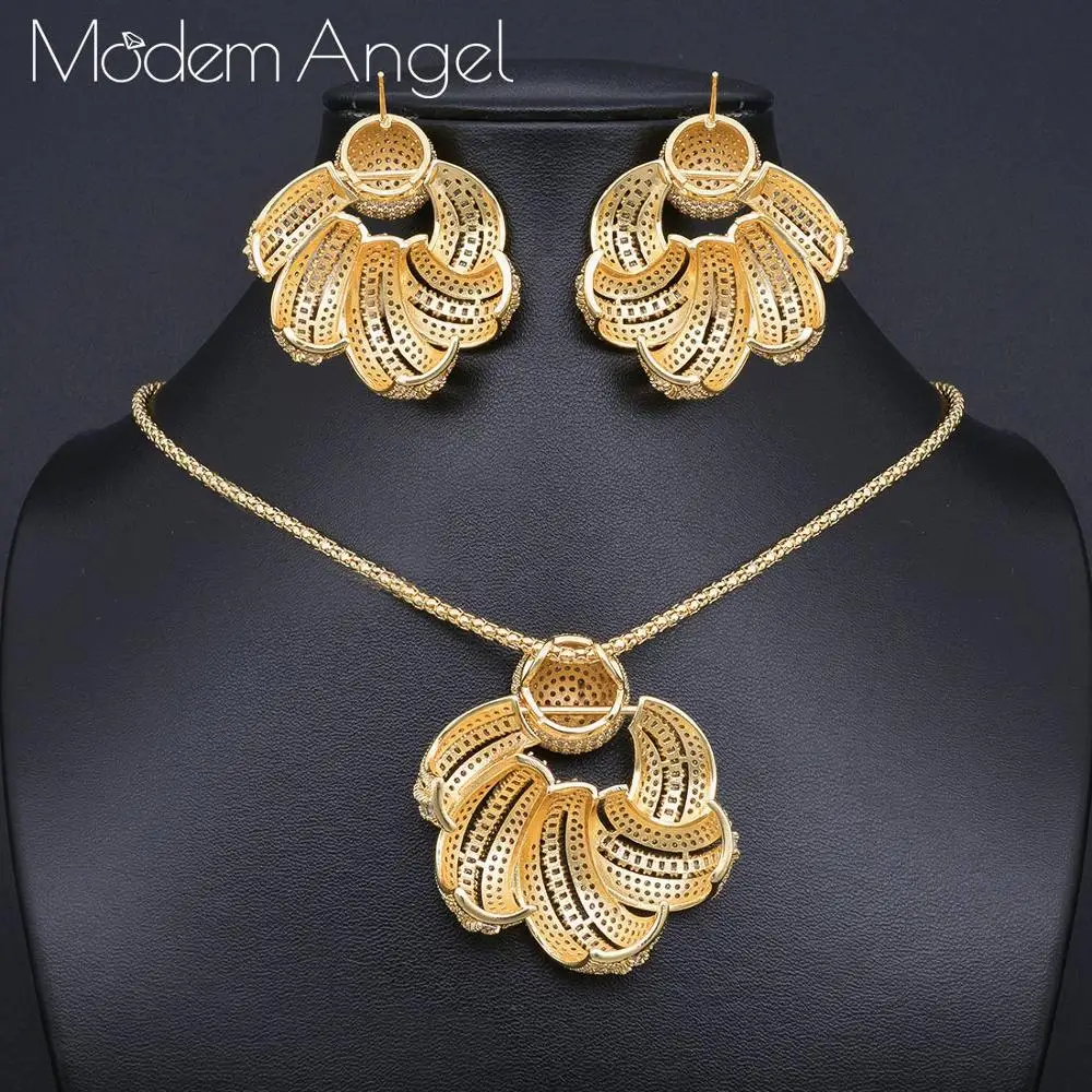 ModemAngel роскошный круглый фианит Кристалл CZ длинное свисающее ожерелье кулон