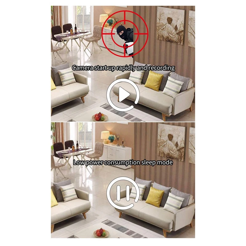 

WIFI Mini Camera 1080P with PIR Motion Detection Low Power IP WIFI Cam Home Security Night Version 140 degree Angel Video Camcor