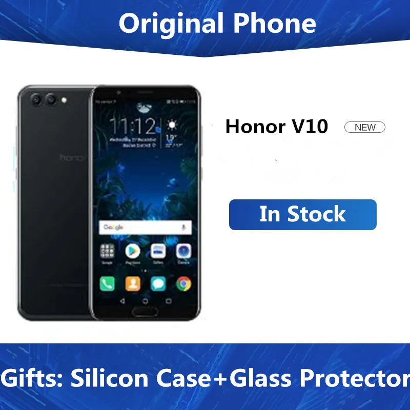 Honor V10 4G LTE мобильный телефон Kirin 970 Android 8,0 5,9" FHD 2160*1080 6 Гб ram 64 Гб rom отпечаток пальца NFC