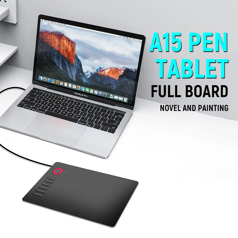 Планшет Графический A15 для рисования и игры OSU с клавишами быстрого доступа
