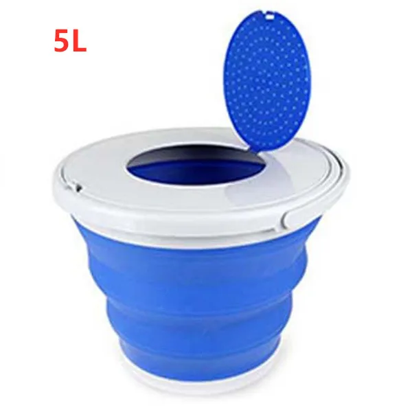 Blue 5L Портативное складное ведро складной бассейн туристическое напольное складное ведро с крышками рыболовное кемпинговое ведро для мойки автомобилей Открытый Кемпинг - Цвет: Blue 5L