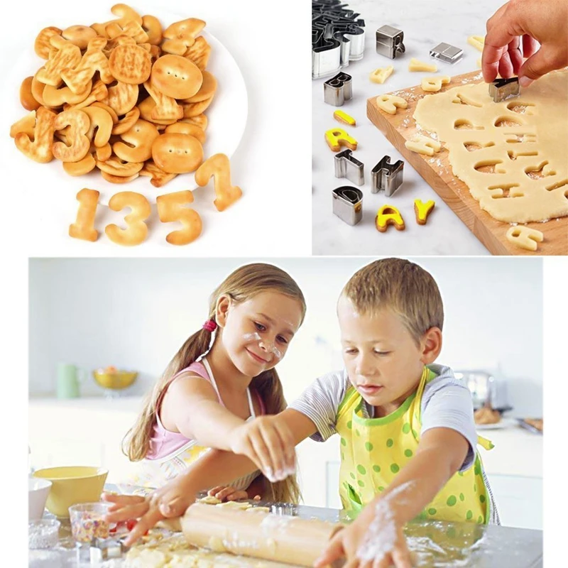 37 шт. мини-алфавит и цифры искусственная кожа нержавеющая сталь небольшие