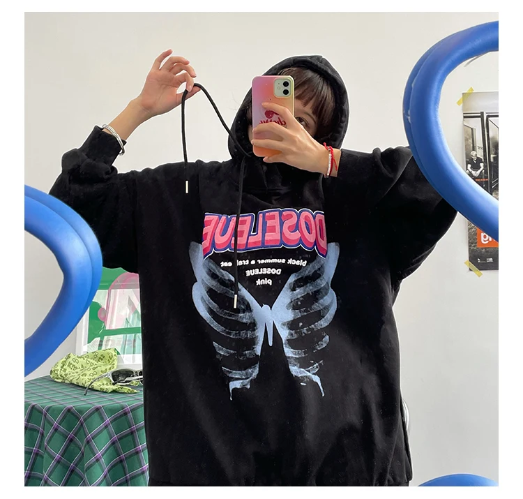 

Female sweatshirt Cartoon Vintage Kawaii Sweatshirt aesthetic Women grunge Women y2k clothes korean Oversized hoodie top