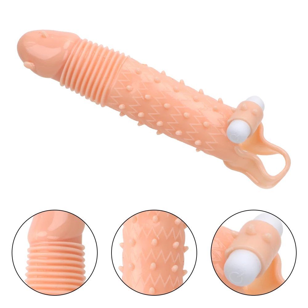OLO Penis Enlargement Condoms Sleeve Sex Toys For Men Extender Erotic Vibrating Dick Delayed Ejaculation Reusable | Красота и