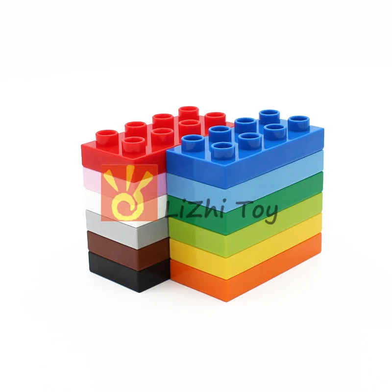 Большой строительный блок MOC DIY 40666, кирпичи 2x4x1/2 (толстый), большой размер, сборные аксессуары, детские игрушки оптом