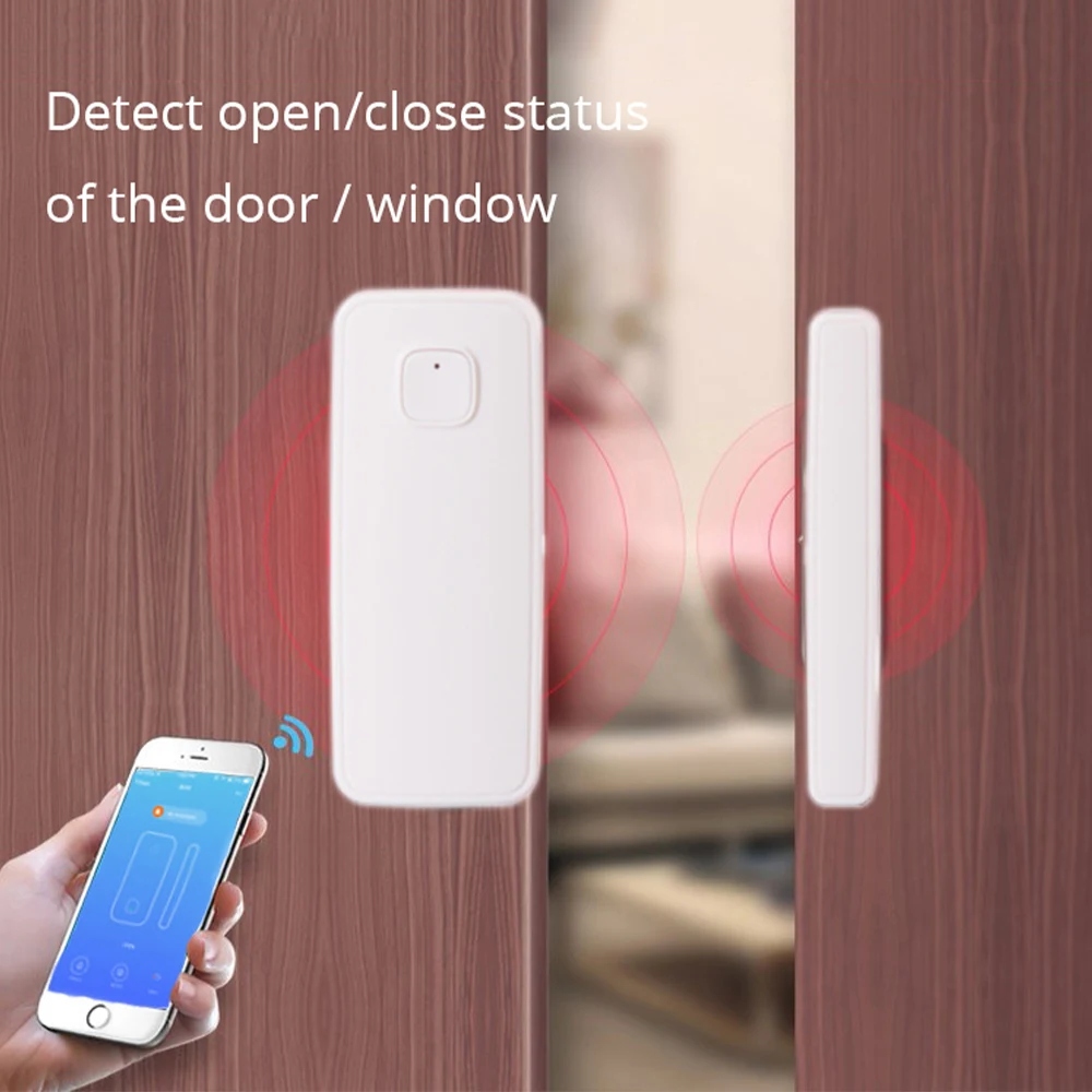 Wifi дверной оконный датчик Alexa Google Домашняя мини сигнализация Безопасность умный