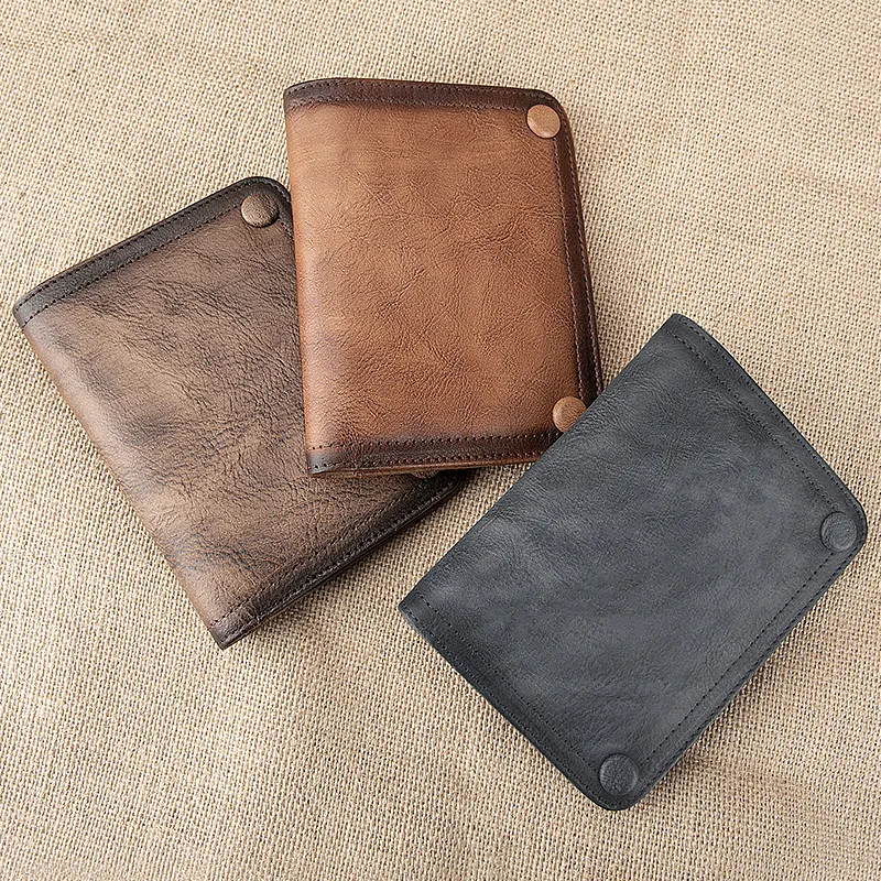 

Cowhide Handmade Vintage Coin Purse Female ID Card Bag New Wallet Verticle Leather Wallet Men's Leather Wallet Multi-Card