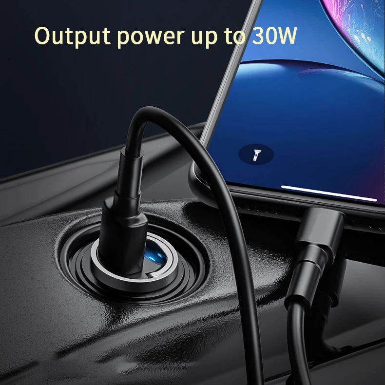 Kebidu 30W PD Car Charger Dual USB Type C Mobile Phone Metal Charging QC3 4.0 Quick Charge For iPhone Huawei Xiaomi | Мобильные