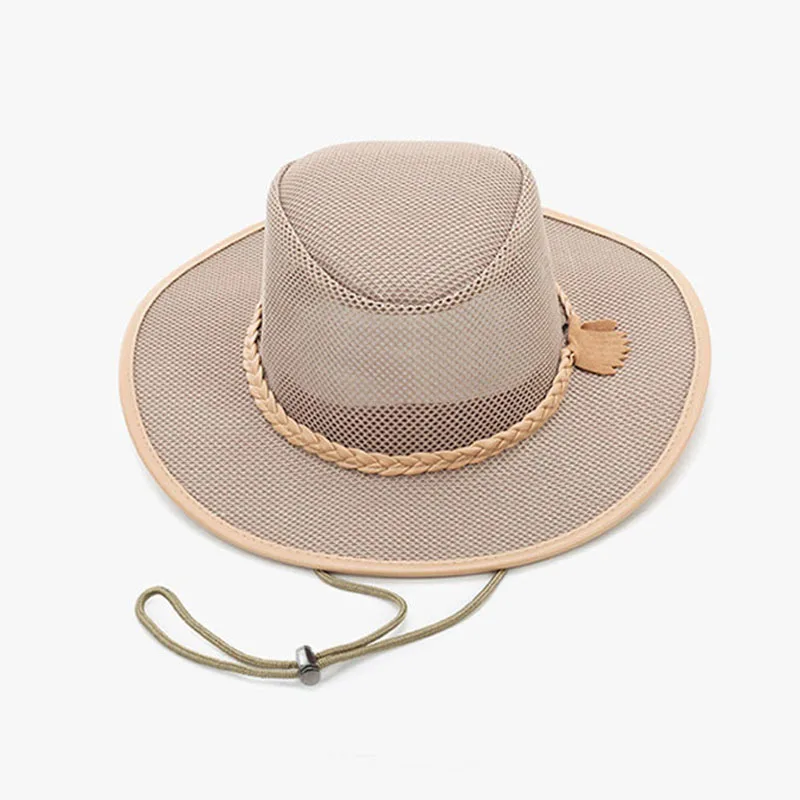 Панама соломенная для мужчин и женщин Пляжная в ковбойском стиле с полями |
