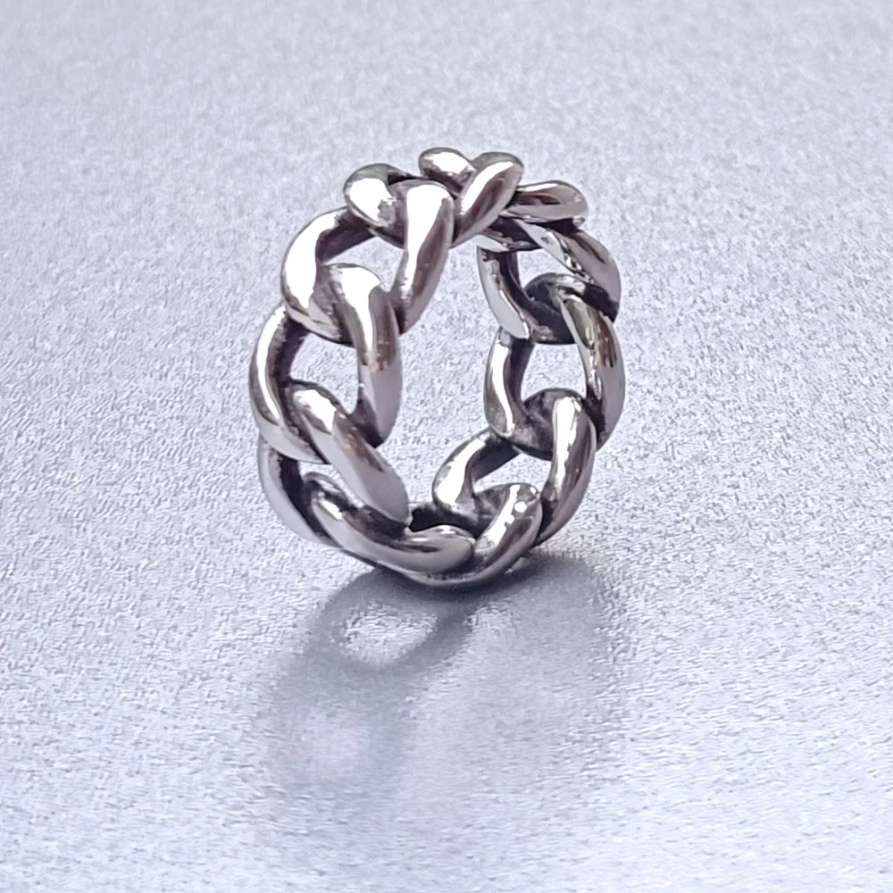

New 316L Stainless Steel Mens Rings Vintage Rock Style Simple Retro for Male Boyfriend Silver Jewelry Creativity Gift Wholesale