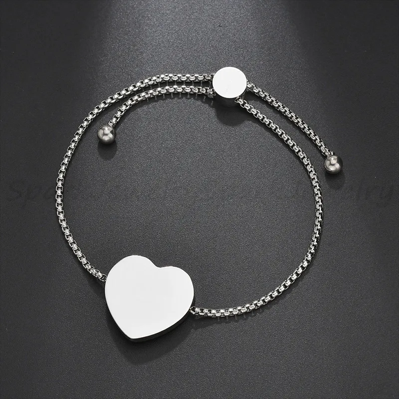 Женский браслет с подвеской в виде сердца из нержавеющей стали