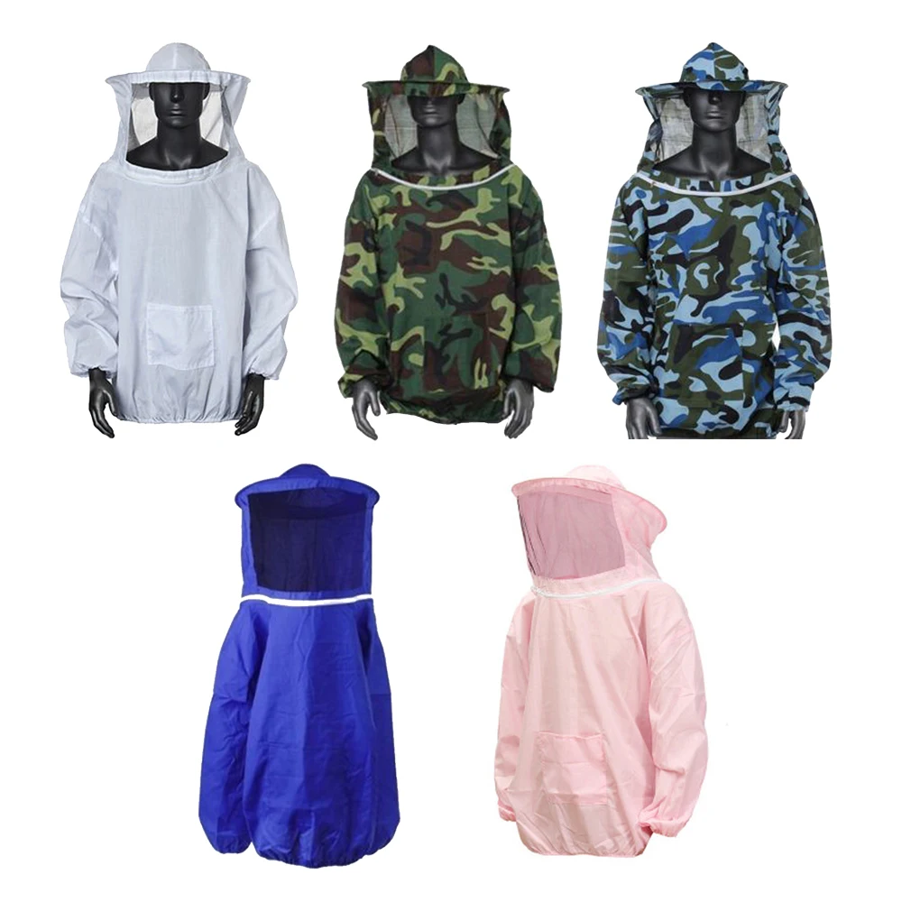 

Beekeeping Protective Jacket Smock Suit Bee Keeping Sleeve Beekeeper Breathable Clothes Clothing Veil Dress With Hat Equip Suit