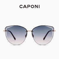 caponi butterfly sunglasses women diamond cutting lenses eye accessories female rimless gradient ladys sun glasses cp7101