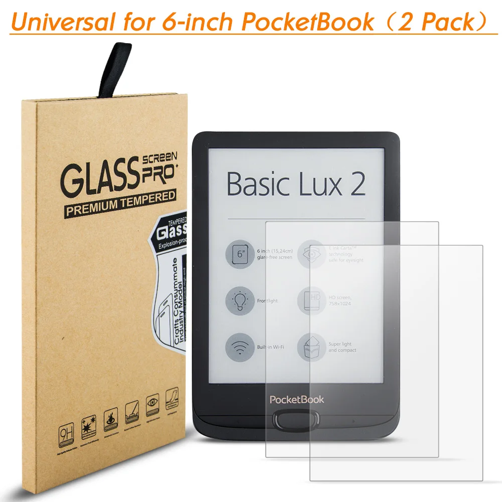 Закаленное Стекло Экран протектор для 6 дюймов Pocketbook Touch HD 3/Touch Lux 4/Touch 5/Базовая