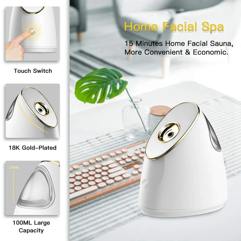 

Cleansing Instrument Beauty Steaming Face Instrument Nano Spray Humidifier Thermal Spraying Machine Skin Care EU Plug