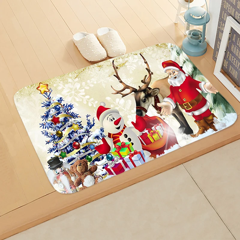 2019 Рождественский Коврик придверный коврик Санта Орнамент Рождественское