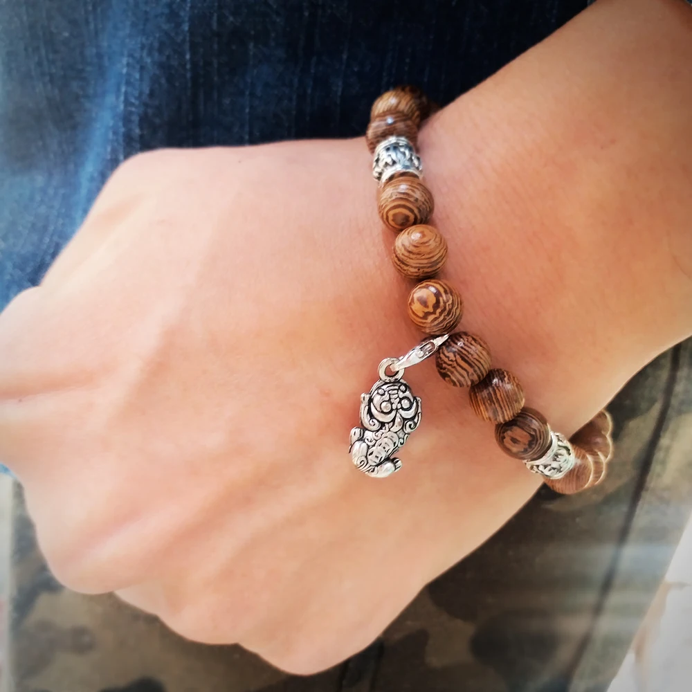 Тибетский буддийский браслет фэн шуй из дерева малы с бусинами унисекс для