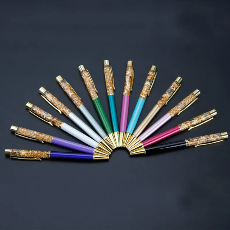 

24PCS Gold Foil Pen Oil Creative Metal Ball Point Pen Advertising Business Office Stationery Gift Pen Stationery