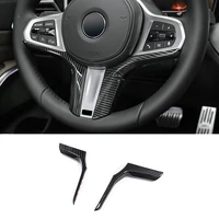 car steering wheel decoration cover trim carbon fiber style stickers for bmw x5 g05 x3 x4 g01 g02 g30 interior auto accessories