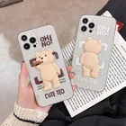3D чехол с мишкой Тедди для LG G8 G8S G8X V60 V50 V40 V30 Q7 G6 STYLO 5 4 7 LG G7, милый креативный прозрачный чехол
