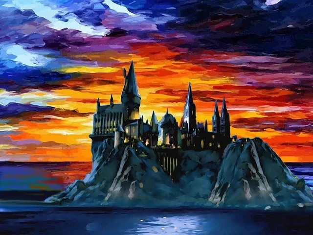 

Xaviera 5D Diy Diamond Painting Cross Stitch Dark Castle Full Square Round Drill Landscape Picture Embroidery Kit Crafts Gifts