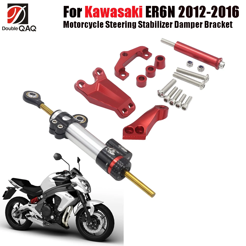 

CNC Aluminum Adjustable Motorcycles Steering Stabilize Damper Bracket Mount Kit For Kawasaki ER6N ER-6N 2013 2014 2015 2016