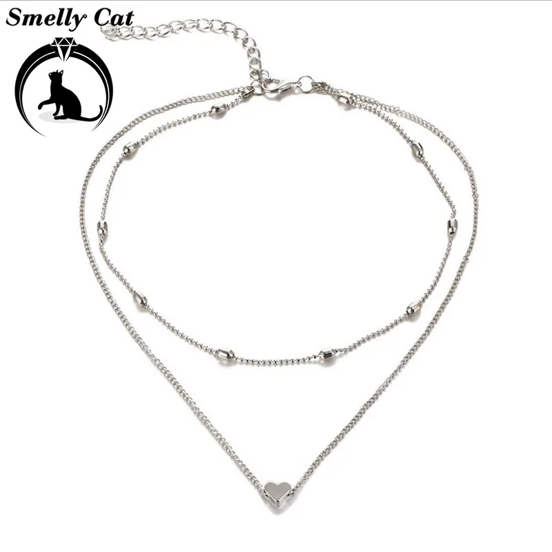 Вонючий кот Стелла двойной рог ожерелье с кулоном в форме сердца золотой горошек