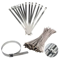 10pcs 4 67 9 stainless steel metal cable ties tie zip wrap exhaust heat straps induction pipe