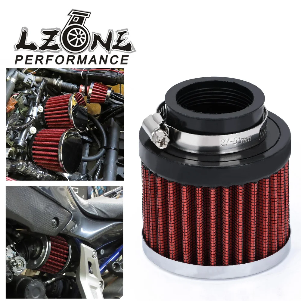 

LZONE Universal 1.5" 38mm Interface Motorcycle Car Air Intake Filters Cone Cold Air Filter System Turbo Vent Crankcase JR-AIT15