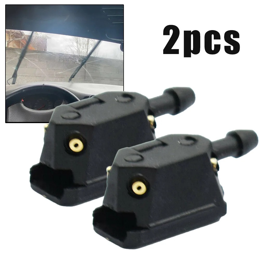 

2pcs Set Arm Washer 4 Way Jets Nozzle Adjustable Black Fits Wiper Systems Left Right Wiper Blade