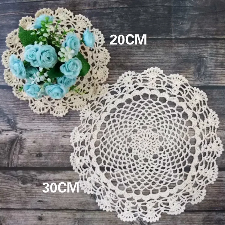 

NEW Luxury Vintage Cotton Table Coaster Placemat Round Tablecloth Coffee Cup Glass Kitchen Dining Mat Pad Crochet Lace Doily