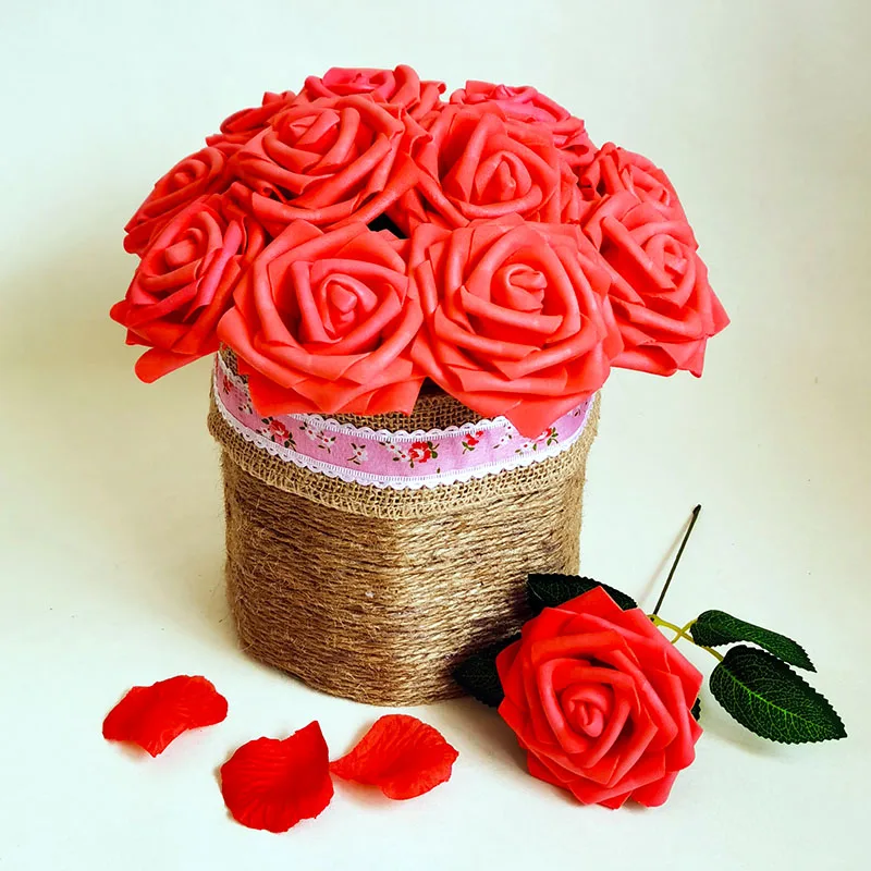 

artificial flowers DIY wedding home decor foam Mother's Day gift rose flower bouquet