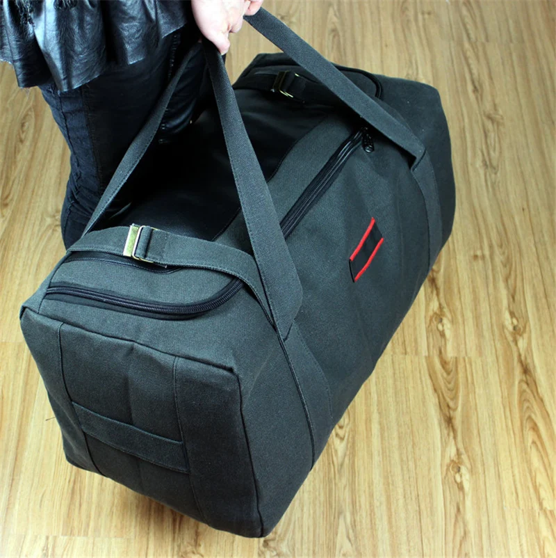 Size L 70L Black Классический коммерческий высокой емкости одного плеча руки холст простой дизайн для кемпинга, путешествий сумка 35L или 70L - Цвет: Size L 70L Black