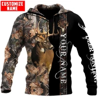 deer hunting customize name 3d all over printed mens hoodie sweatshirt autumn unisex zip hoodies casual streetwear kj815