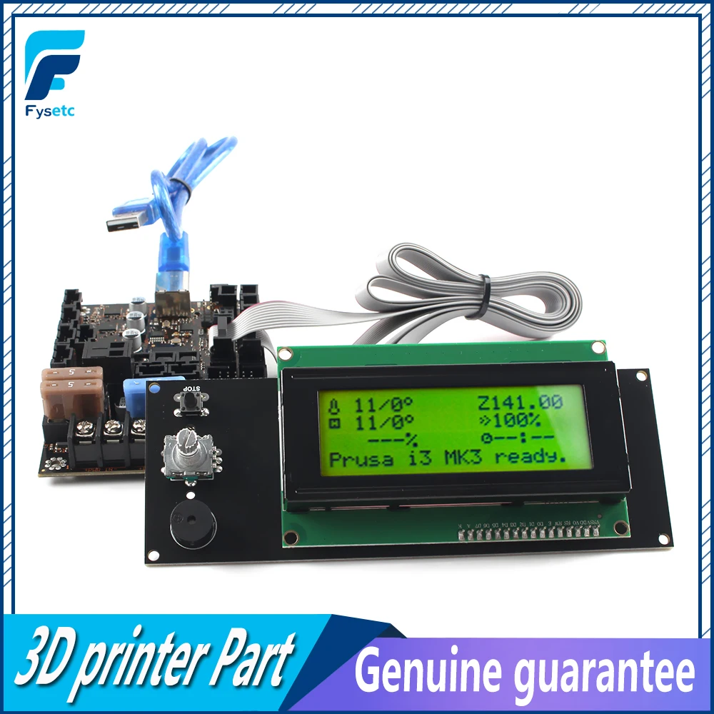 EinsyRambo 1.1b Mainboard For Prusa i3 MK3 With 4 Trinamic TMC2130 Control 4 Mosfet Switched Outputs + 2004 LCD Display