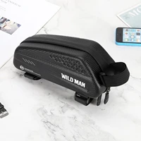 wild man waterproof bicycle frame bag touchscreen phone case cycling bags top tube handlebar bicycle bag cycling accessories