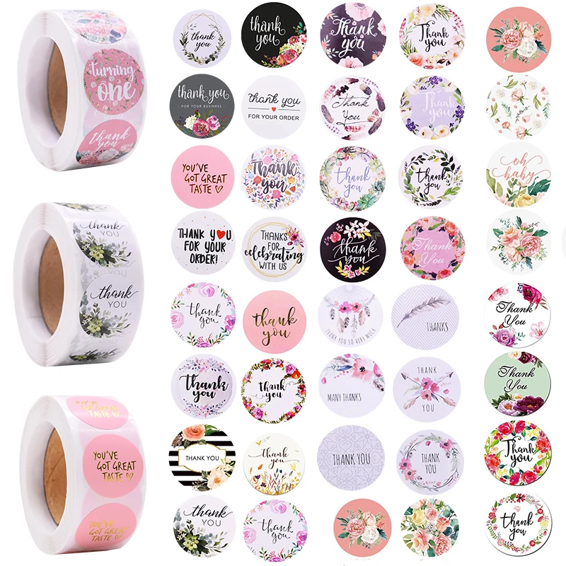 500 шт./рулон цветочные этикетки 1 дюйм|Украшения своими руками для вечеринки| |