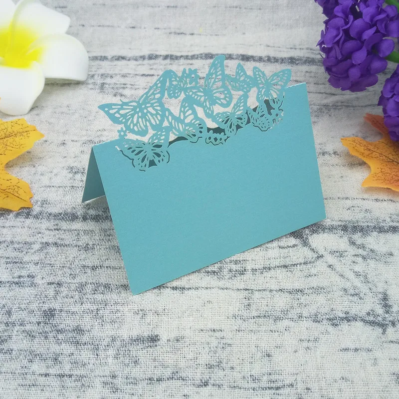 50 шт. перламутровая бумажная бирка бабочка с вырезами держатель для таблицы